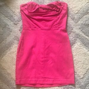 Hit pink body con dress